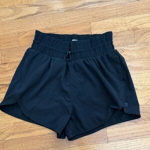 all in motion Black Women's Athletic Shorts with Drawcord, Size XS